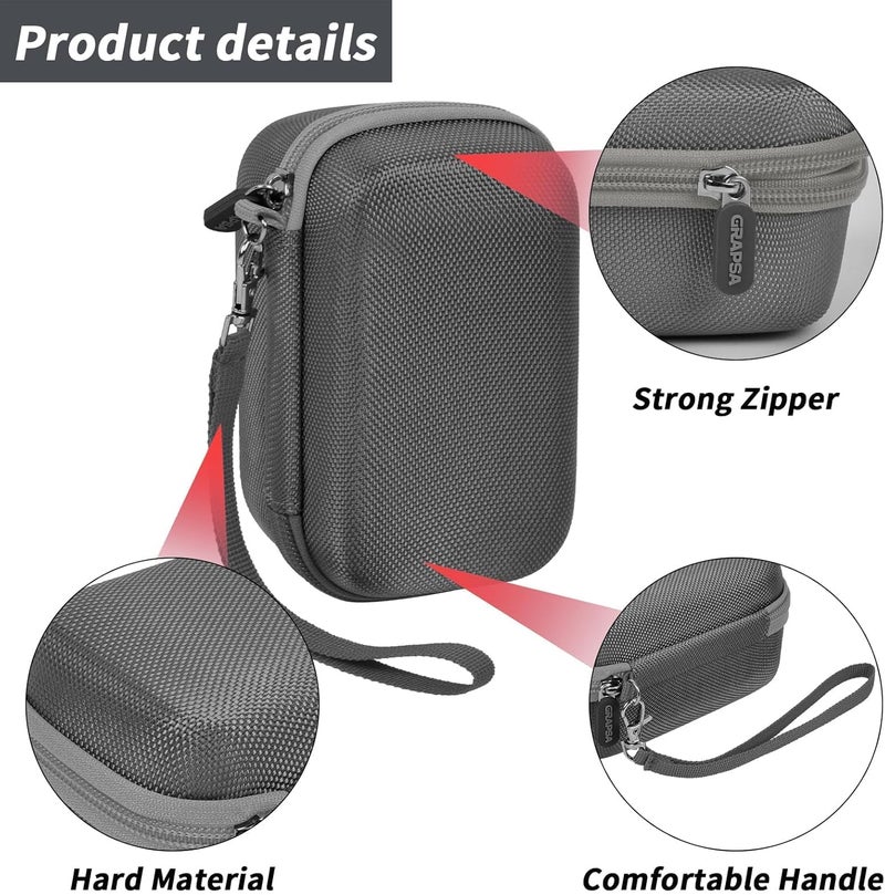 Grapsa Digital Camera Case Compatible with TEBNGIHNM for Duluvulu for Oiadek for zheozeig for Zostuic for Toiauaha 4K Vlogging Camera. Storage Holder Bag for Canon PowerShot (Box Only)- Grey - Image 3